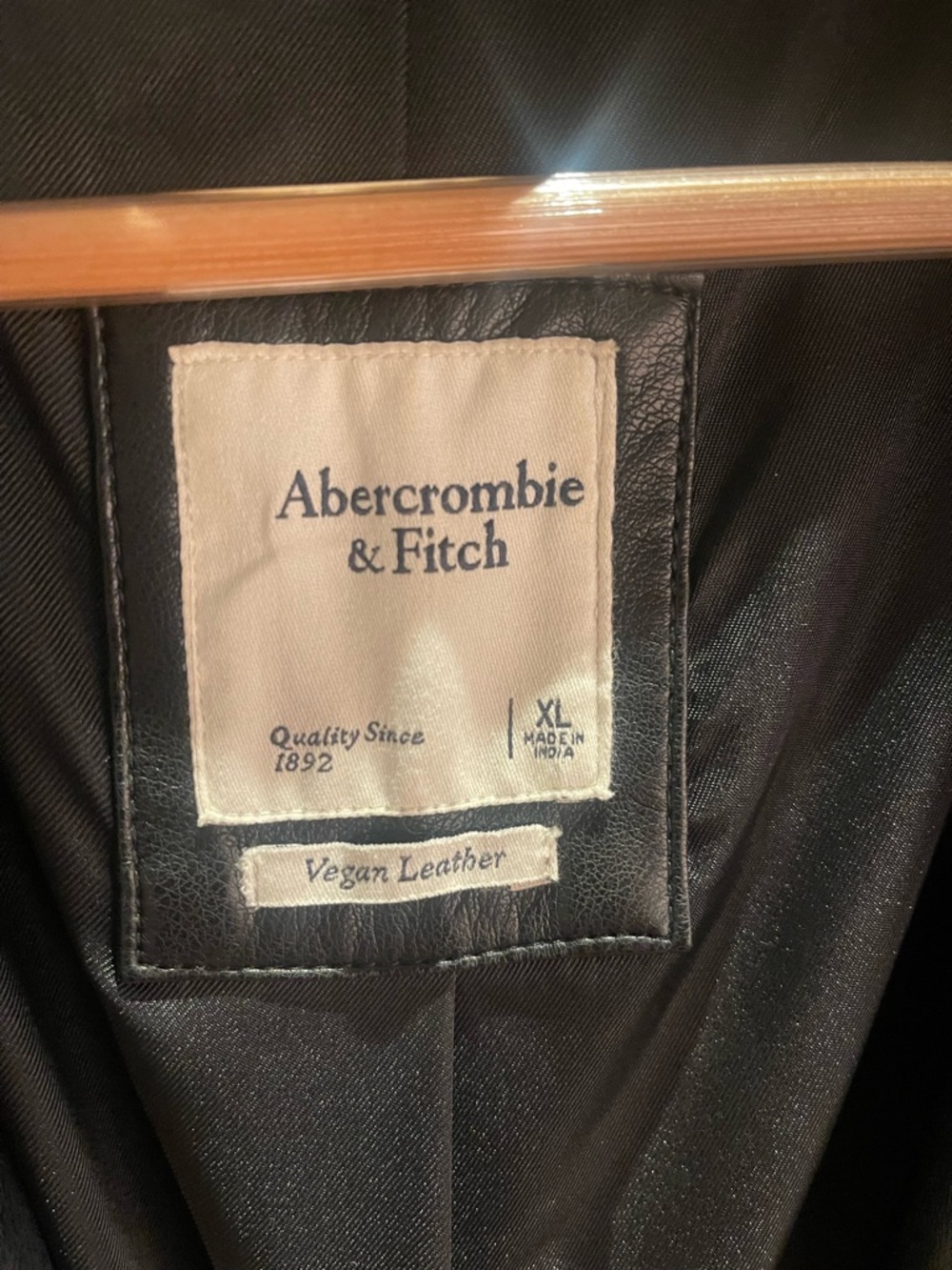 Abercrombie & Fitch Black Faux Leather Blazer Jacket - Picture 3 of 3